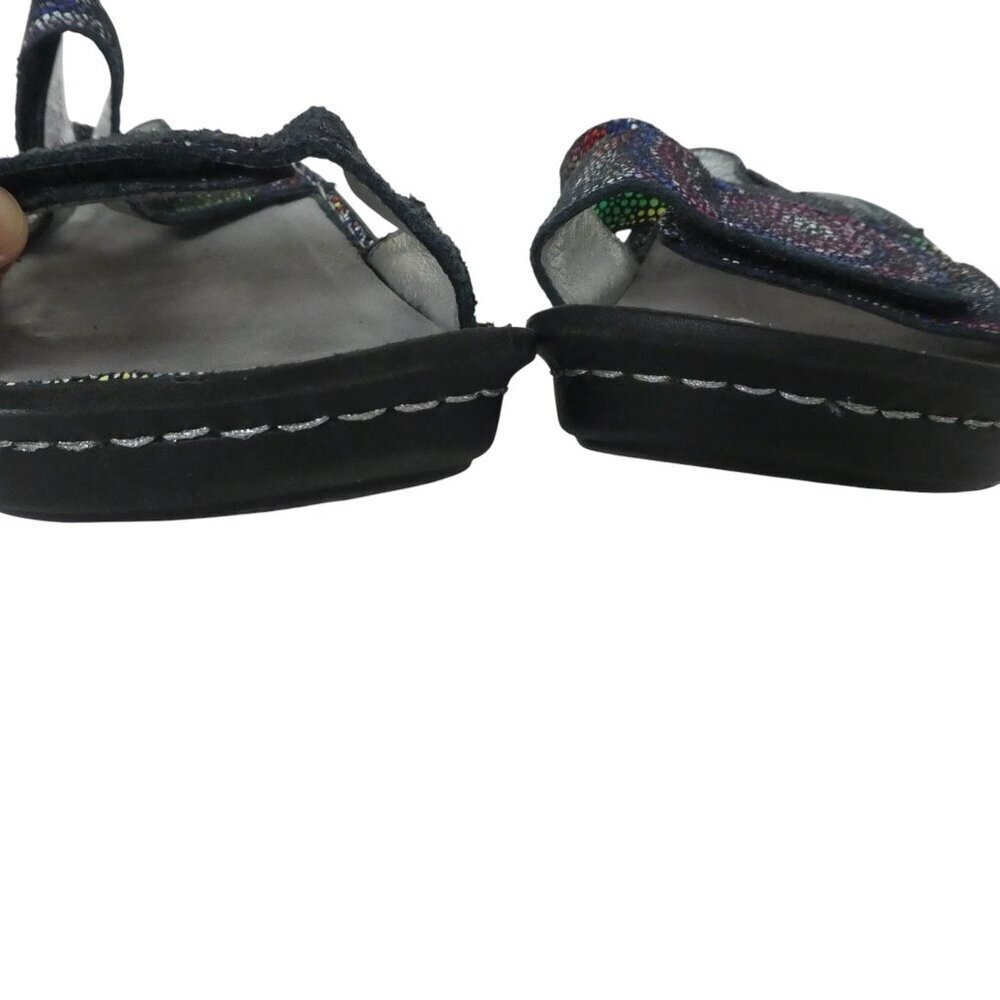 Alegria Verona Bullseye Sandals Women 41 Multi Color Leather Adjustable Comfort - Picture 9 of 14